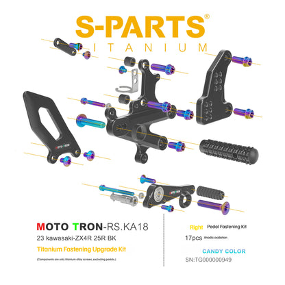 SPARTS Titanium Rearset Bolts for Kawasaki ZX-4R MOTO TRON