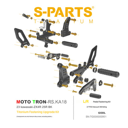 SPARTS Titanium Rearset Bolts for Kawasaki ZX-4R MOTO TRON