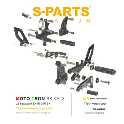 SPARTS Titanium Rearset Bolts for Kawasaki ZX-4R MOTO TRON
