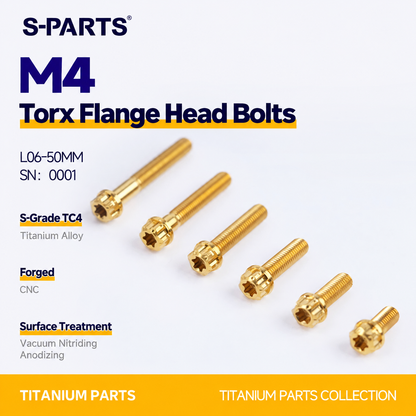 SPARTS M4 ×6 –50mm Titanium Torx Flange Head Bolts