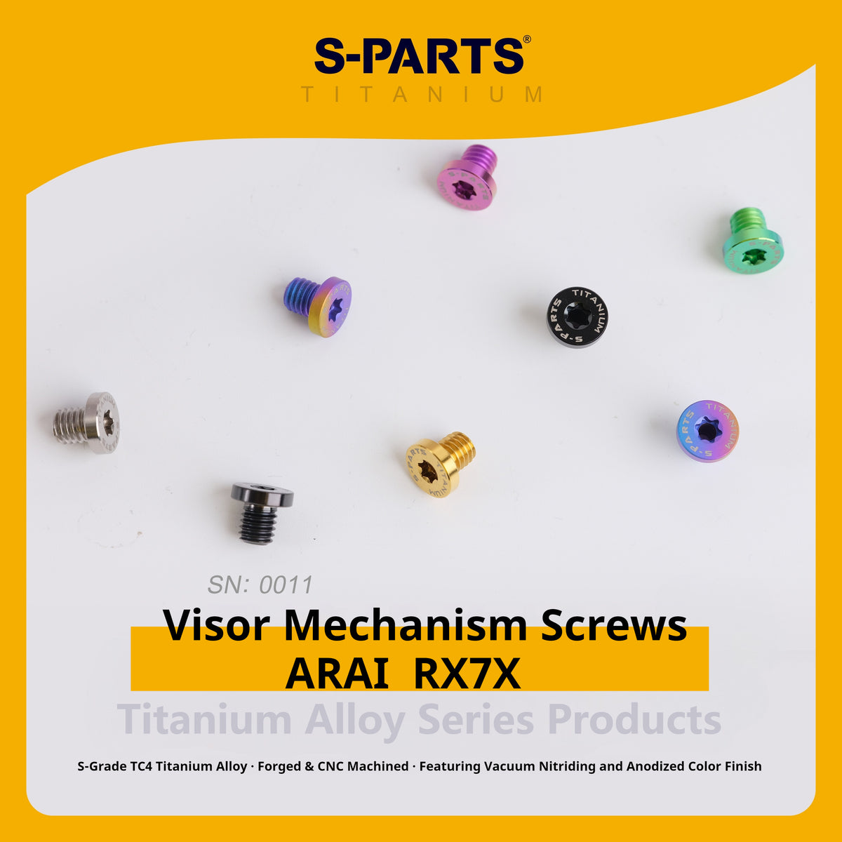 SPARTS Titanium Helmet Visor Screws Kit for ARAI RX7X – Lightweight & CNC Machined
